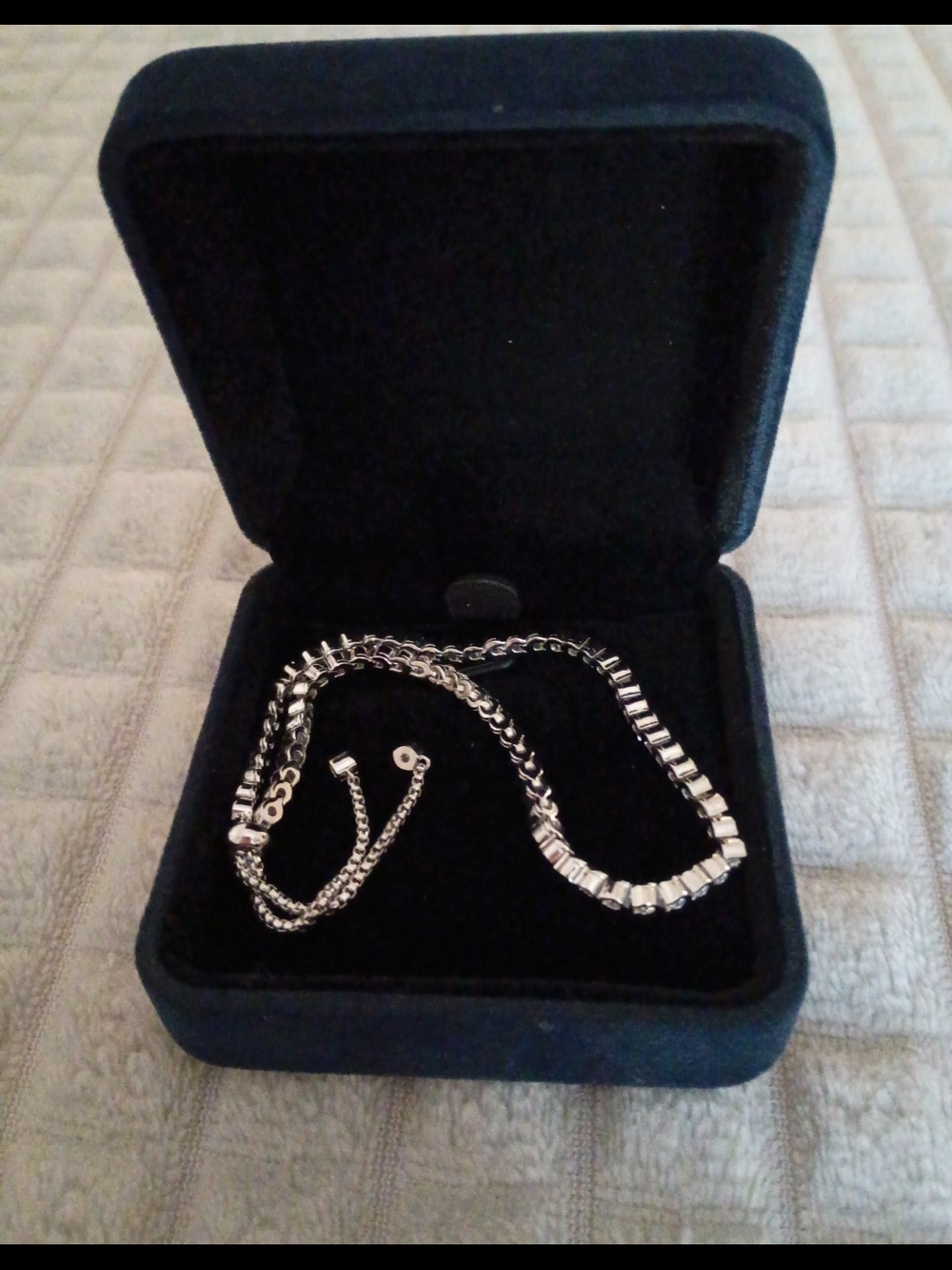 CYW 2mm Moissanite Tennis Bracelet 925 Sterling Silver Adjustable 7.5” NWT